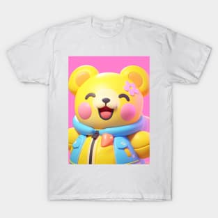 AKBLM - KAWAII かわいい BLUSHY CHEEKS KUMA | CUTE 3D ANIME TEDDY BEAR T-Shirt